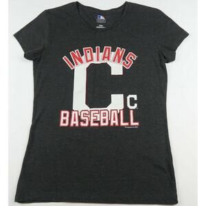 MLB Cleveland Indians Womens Gray T Shirt by Genuine Merchandise M
